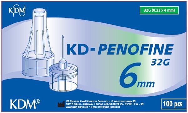 Pennkanyl KD-Penofine, 32G (0.23 x 6 mm) Ljusblå - KD-Penofine