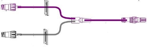 Inj.port desinf membran, 2v förlslang 24 cm skjutklämma - ICU Medical - 2