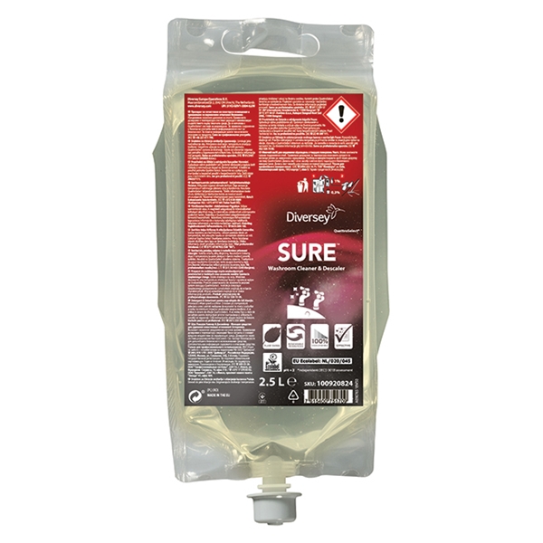Sanitetsrengöring SURE  Washroom Cleaner & Descaler, 2,5L oparfymerad QS - SURE