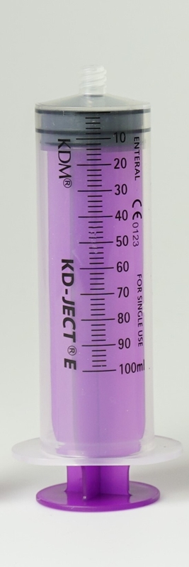 Enteral spruta KD-JECT E, 100ml ENFit engångs - KD-Ject E - 1