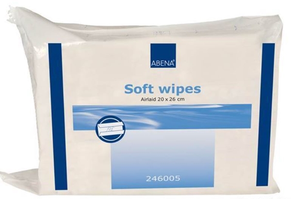 Tvättlapp papper 1L c-vikt, 20x26cm vit airlaid - Soft Care