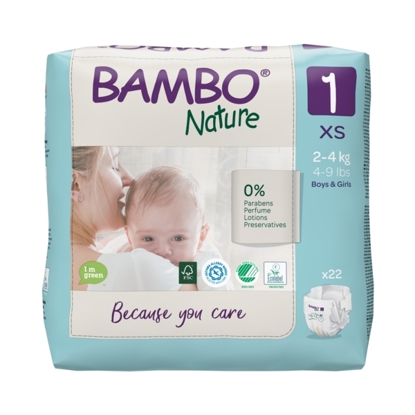 Tejpblöja Bambo Nature, 1 2-4kg