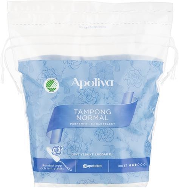 Tampong normal Apoliva, 100st i påse Svanen