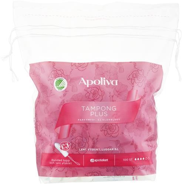Tampong plus Apoliva, 100st i påse Svanen