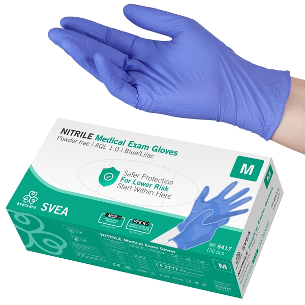 Handske us nitril evercare pf, M SVEA AQL 1,0 - evercare®