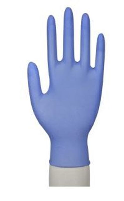 Undersökningshandske Nitril, S blå puderfri 24cm 