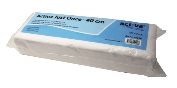 Moppduk engångs Activa, 40cm vit Just Once torr/fukt - Activa