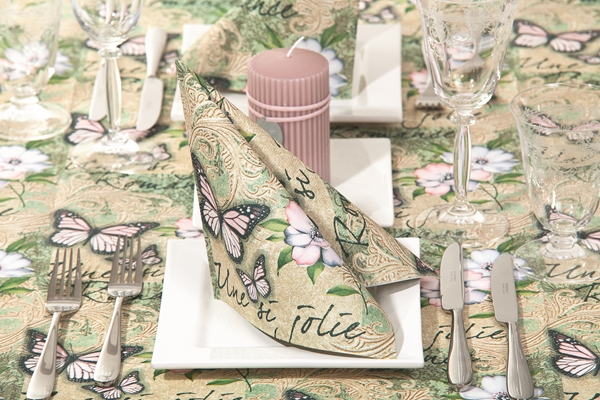 Bordsduk papper airlaid , 0,4x24m Jolie mönster vepa