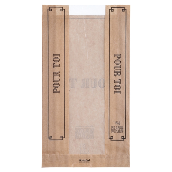 Brödpåse med fönster, 210x300mm 1,5kg brun
