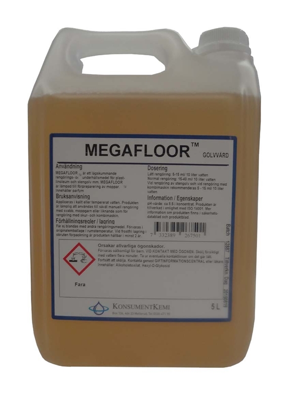 Golvrengöring Megafloor, 5L oparfymerad - 1