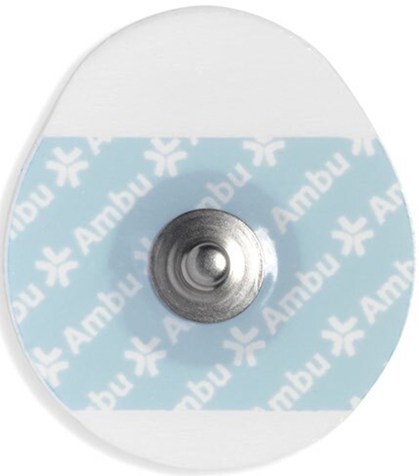EKG elektrod Ambu WhiteSensor, 40x36mm korttid stålkn. vuxen