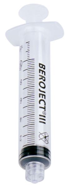 Spruta luerlock 3komp Beroject, 10ml grad 0,2ml centrerad - Beroject - 1