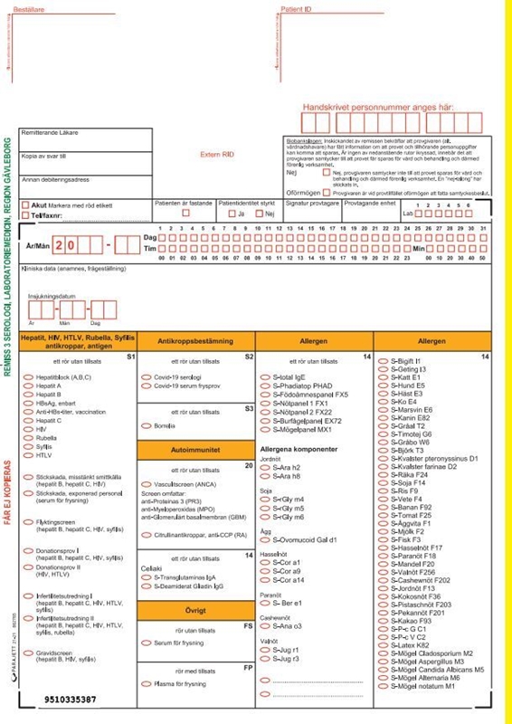 Remiss 3 Serologi, Region Gävleborg