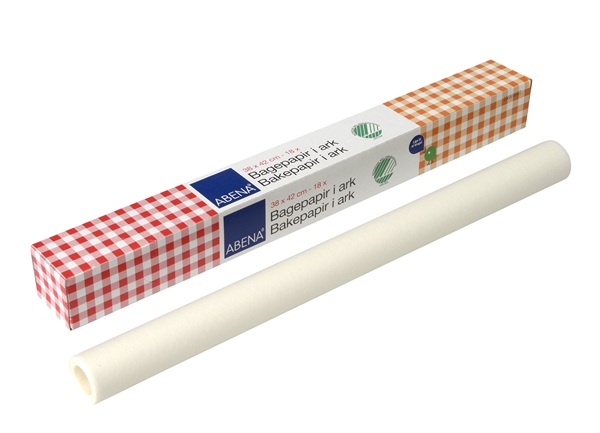 Bakplåtspapper, 38x42cm silikonbelagt 18ark/fp - Abena