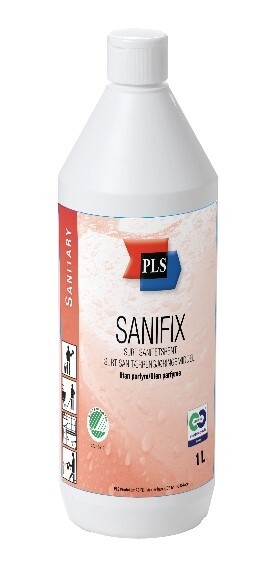 Rengöringsmedel sanitet PLS Sanifix, 1L oparf pH=2,5/4 Svanen - PLS