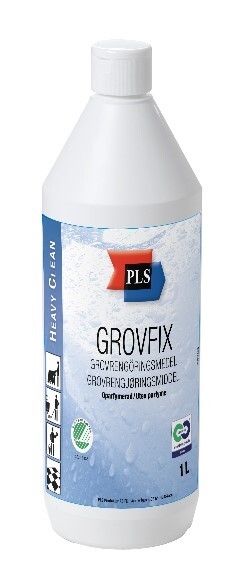 Rengöringsmedel grovrent PLS Grovfix, 1L oparf pH=11,5/10 Svanen - PLS