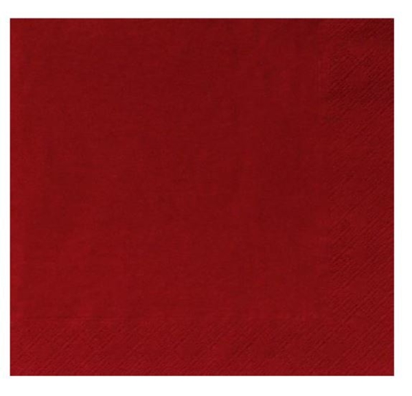 Servett tissue 1/4 vikt 3L, 24x24cm vinröd