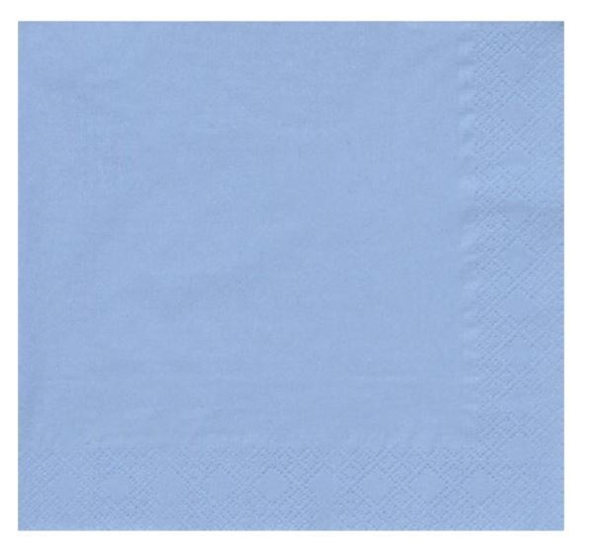 Servett tissue 1/4 vikt 3L, 33x33cm ljusblå