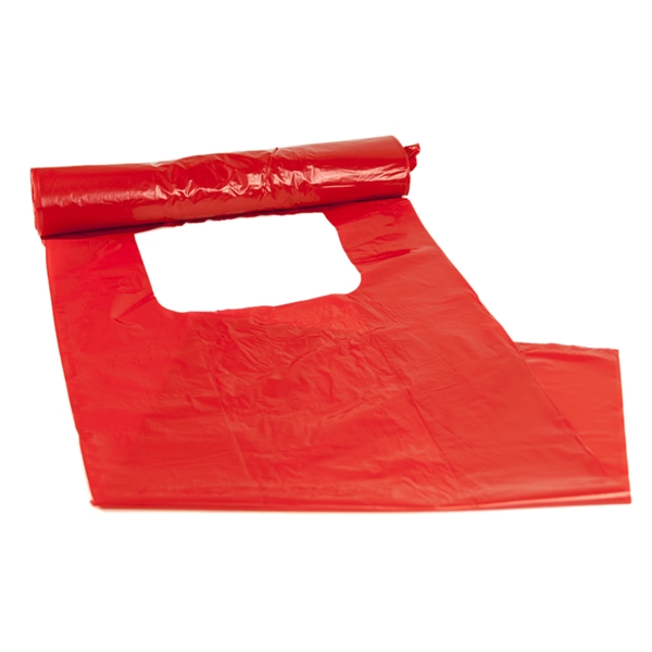 Avfallspåse LD för optisk sortering, 30l 280/200x620mm 30my röd