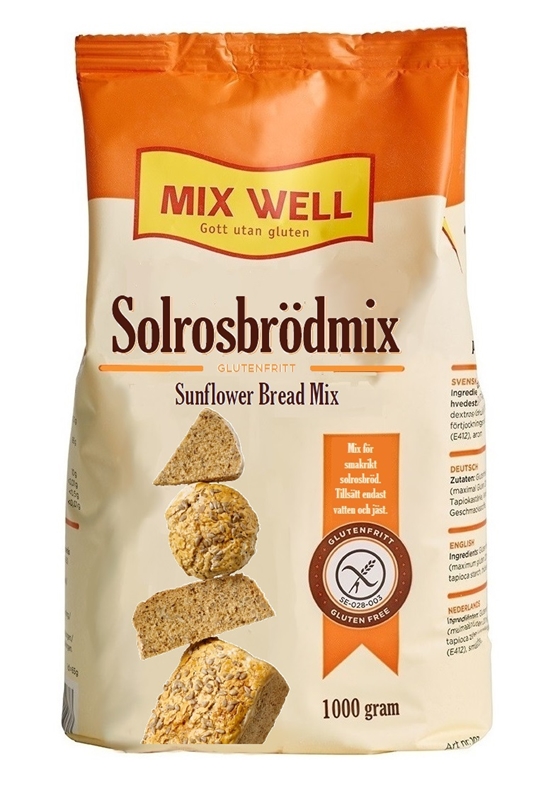 Solrosbrödsmix GF, 1x1000g Mixwell - Mixwell