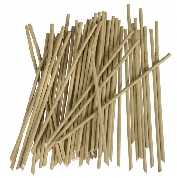 Papperssugrör böjbart, 24cm d=6mm brunt