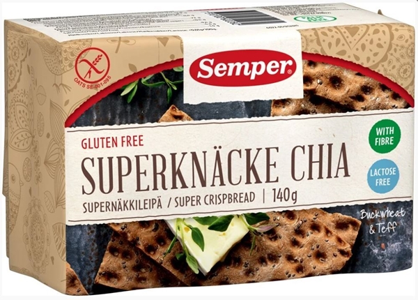 Semper superknäcke Chia, 140g Semper