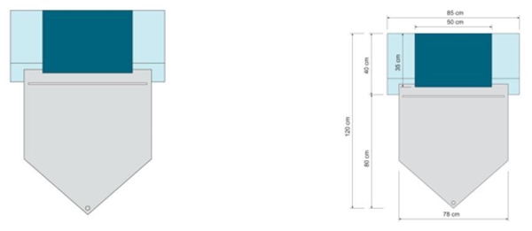 Op lakan underläggsduk, 85x120cm med uppsamlingspåse