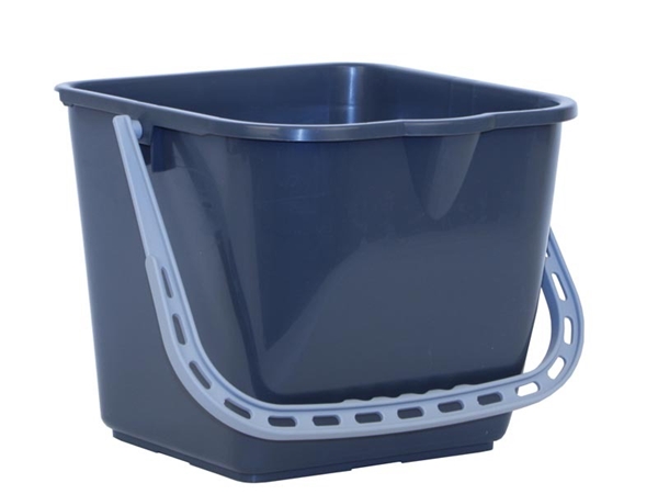 Hink fyrkantig/rund plast, 15L Basic grå