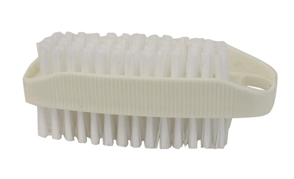 Nagelborste plast dubbel, 9,3x4,2x3cm vit