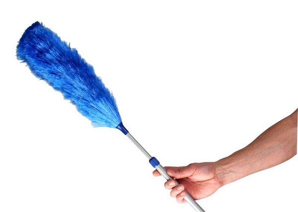 Dammvippa Basic med teleskaft, 87-125cm blå/grå