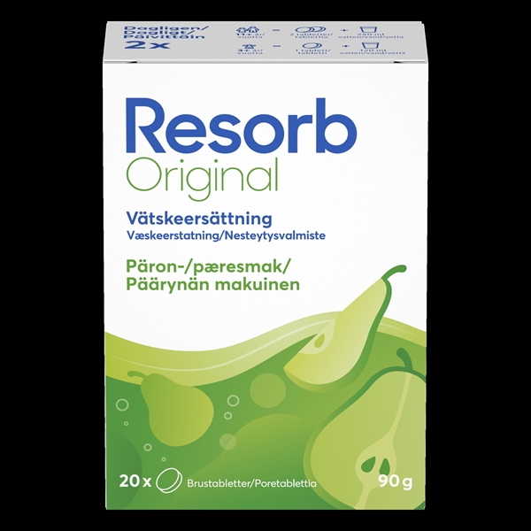 Resorb Original vätskeersättning, Päron 2x10st brustabletter  - Resorb