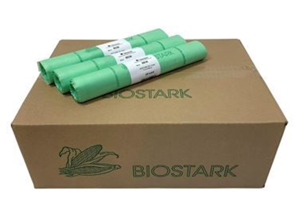 Avfallspåse BIOSTARK Star-seal, 30L 520x580mm 15my grön