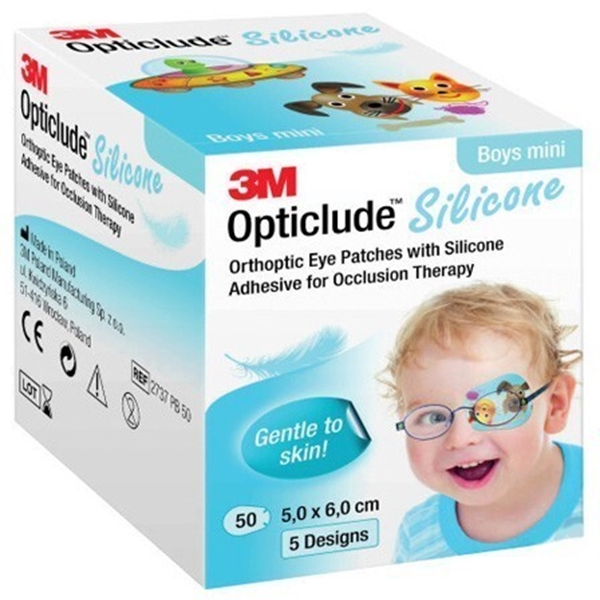 Ögonförband Opticlude Silicone, 50x60mm mini pojkmotiv - OPTICLUDE