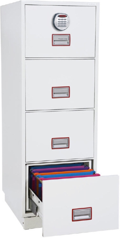 Journal/Arkivskåp brandskyddat, 2 lådor 90P vitt m elkodlås