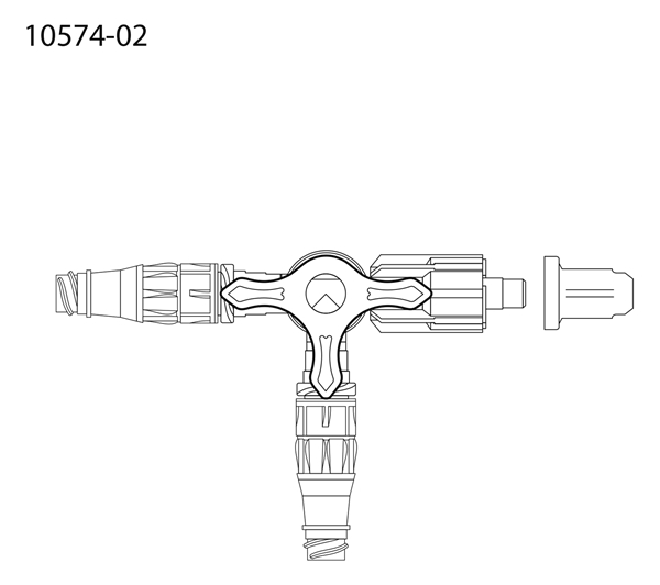 3-vägskran evercare , utan slang 2 injektionsmembran - evercare® inLine - 2