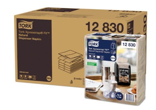Dispenserservett Tork N14, 21,3x16,5cm 2-L advanced natur - Tork Xpressnap Fit - 2