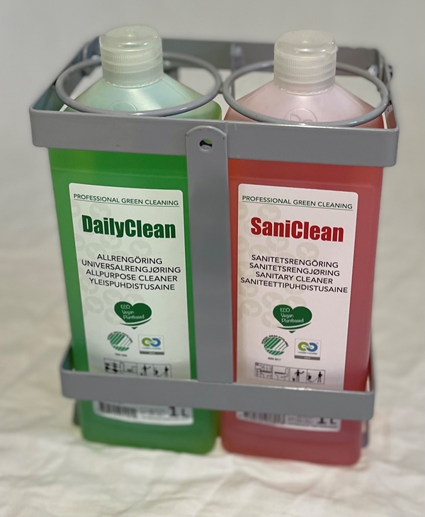 Flaskhållare till städvagn Nordex, för 2st 1L flaskor stål - Nordex