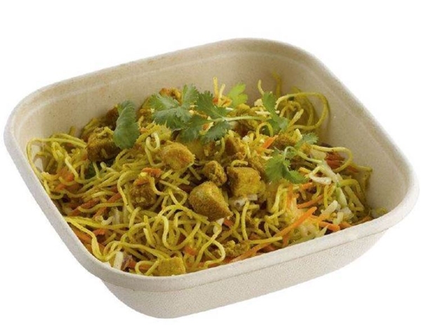 Skål fyrkantig bagasse sallad, 750ml natur - Abena