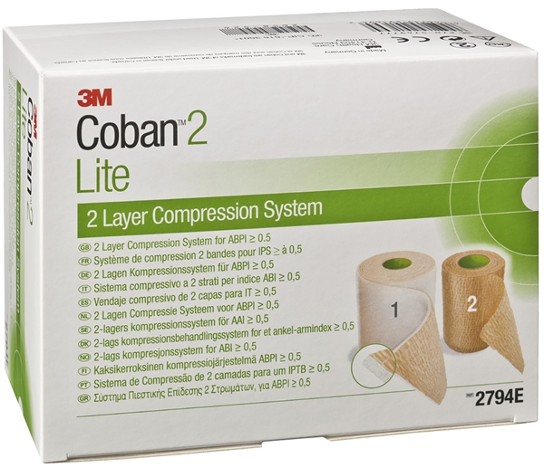 Kompressionsset Coban 2 Lite, 10cm 2-lager f ABPI >0,5 - Coban - 3