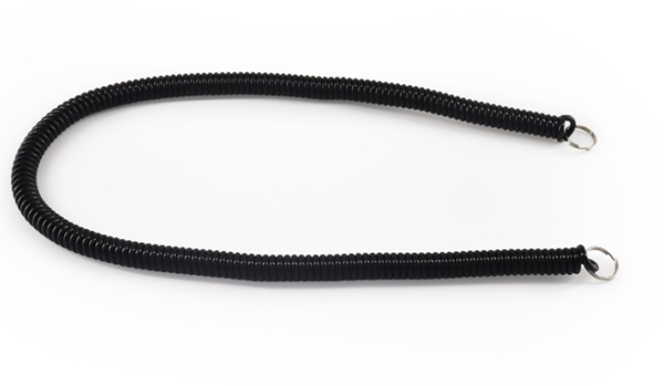 Stöldskyddskabel spiral till termometer , 50cm med nyckelring svart - Riester - 1