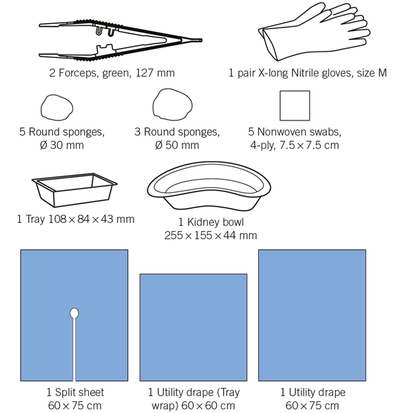 Kateteriseringsset nonwoven evercare större, 8to 5ko 3duk 2skål 2pin nitril - evercare® Medikit