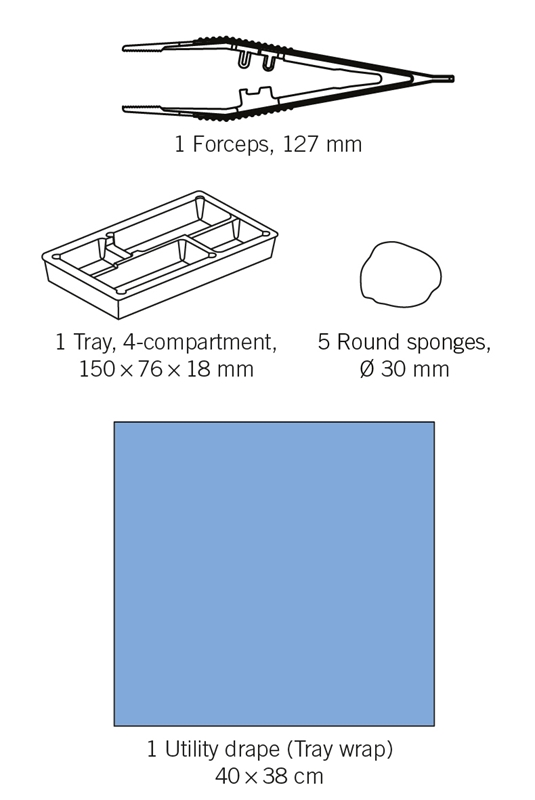 Omläggningsset gasväv evercare, 5 tork pin tråg duk - evercare® Medikit