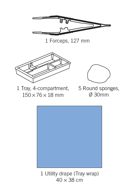 Omläggningsset nonwoven evercare, 5 tork pin tråg duk - evercare® Medikit