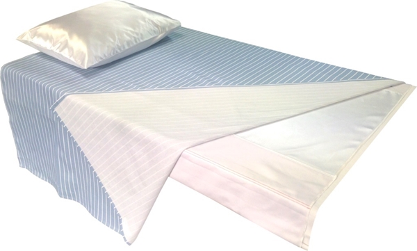 Draglakan EasyRoll 2way, 140x200 cm vit/blårandig - Easyroll