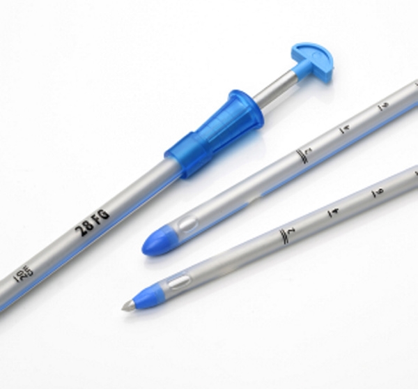 Troakarkateter spetsig tipp, 42cm ch32 YD 10,6mm