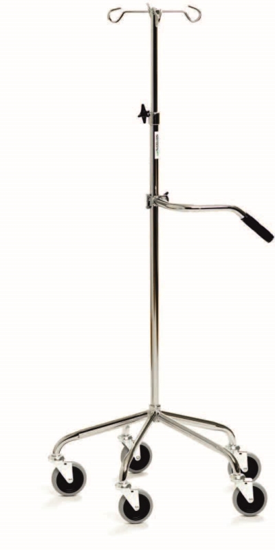 Infusionsställ m körhandtag, 5 hjul H133-225cm