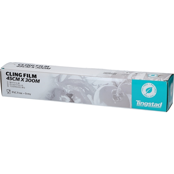 Köksfolie plast PE, 0,45x300m 9my med dispenser