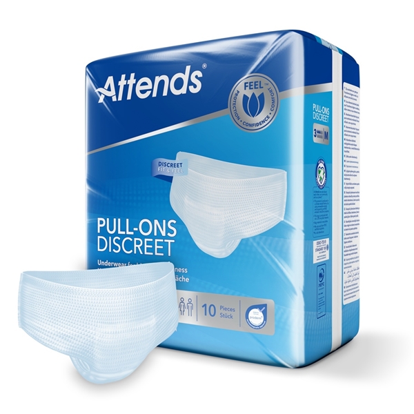 Inkontinensskydd allt-i-ett byxa, Attends Pull-ons 3 discreet M - Attends