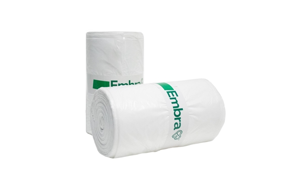 Avfallspåse plast Embra, 28L 265/255x550 9my vit - Embra® - 1