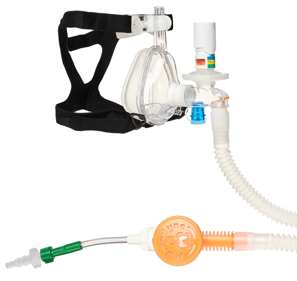 CPAP set O2-MAX, M mask PEEP & slang - Pulmodyne